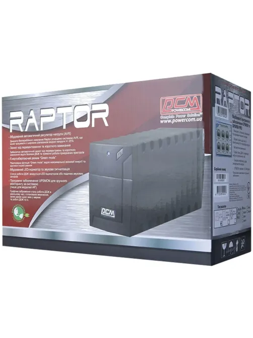 ИБП Powercom Raptor RPT-600AP EURO, лин-инт., 600ВА/360Вт, 3 EURO, USB