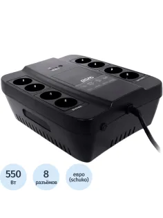 ИБП Powercom Back-UPS SPD-1000N OffLine 1000VA/550W Schuko 8 EURO розеток