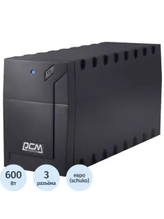 ИБП Powercom Raptor RPT-1000A EURO, лин-инт., 1000ВА/600Вт,3 EURO