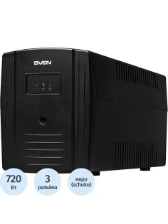 ИБП SVEN Pro 1000, 720Вт, USB, RJ-45, 3 евро (SV-013868)