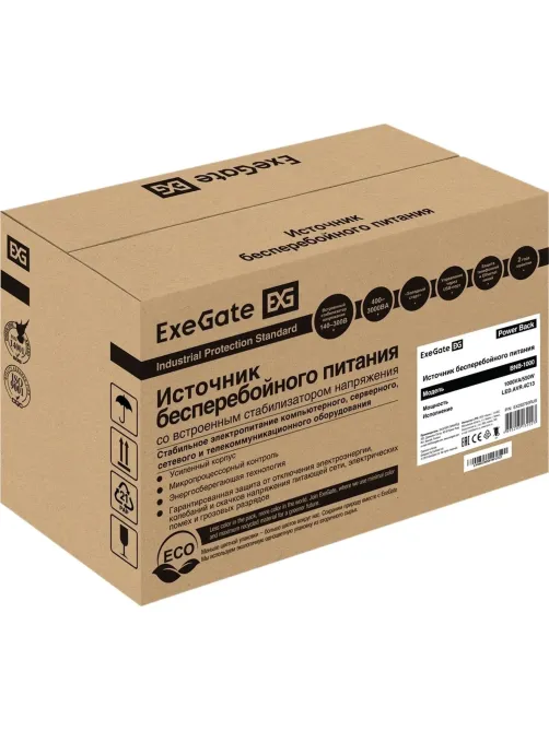 ИБП ExeGate Power Back BNB-1000,лин.инт,1000VA/550W, LED(EX292783RUS)