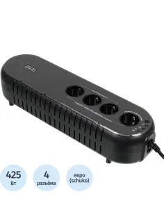 ИБП Powercom WOW-850U (4 евро/425Вт/USB/RJ45)