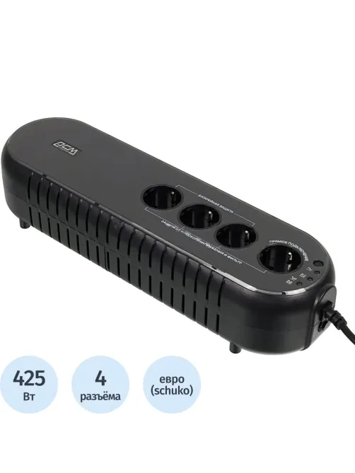 ИБП Powercom WOW-850U (4 евро/425Вт/USB/RJ45)