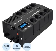 ИБП CyberPower BR700ELCD, Line-Interactive, 700VA/420W, 8 Schuko