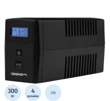 ИБП Ippon Back Power Pro II 500 500VA 300Вт IEC(4) черный(1030299)