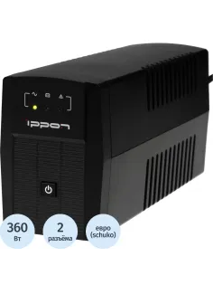 ИБП Ippon Back Basic 650 Euro 360Вт 650ВА черный (383323)