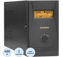 ИБП ExeGate Power Smart ULB-850 850VA/480W 2xEURO,RJ45/11,USB(EP285478RUS)