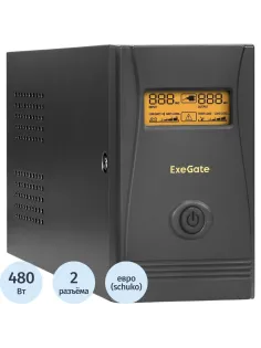 ИБП ExeGate Power Smart ULB-850 850VA/480W 2xEURO,RJ45/11,USB(EP285478RUS)