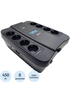 ИБП Powercom SPD-750U LCD USB, 750VA/450W, Линейно-инт, 8xEURO, RJ45/11,USB