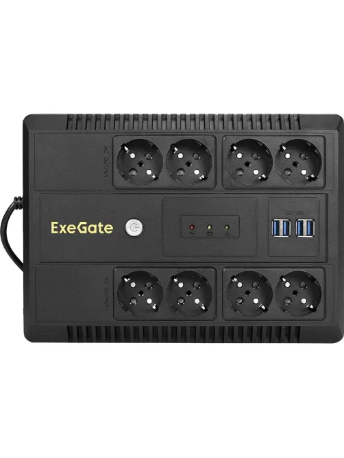 ИБП ExeGate NEO NNB-1000 лин-инт, 1000ВА/650Вт 8xEURO+4USB(EX293855RUS)