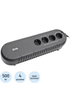 ИБП Powercom Back-UPS WOW-1000U, OffLine, 1000ВА/500Вт, 4 EURO, USB