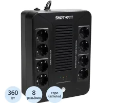 ИБП SMARTWATT UPS SAFE PRO 600, 600ВА/360Вт, LED, 8xEURO
