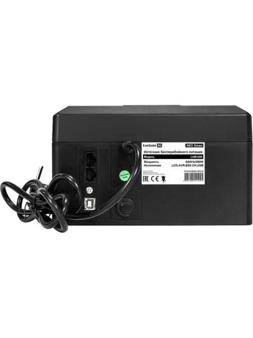ИБП ExeGate NEO Smart LHB-650,лин.инт,650VA/360W, LCD, 8xEURO(EX295013RUS)