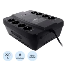 ИБП Powercom Back-UPS SPD-450N OffLine 450VA/270W Schuko 8 EURO розеток