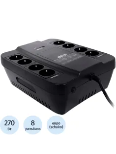 ИБП Powercom Back-UPS SPD-450N OffLine 450VA/270W Schuko 8 EURO розеток