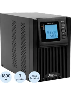 ИБП POWERMAN Online 2000, LCD, double conversion, 2000VA/1800W, 3 euro