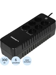 ИБП Ippon Back Verso 600 300Вт/600ВА EURO(4+2) черный