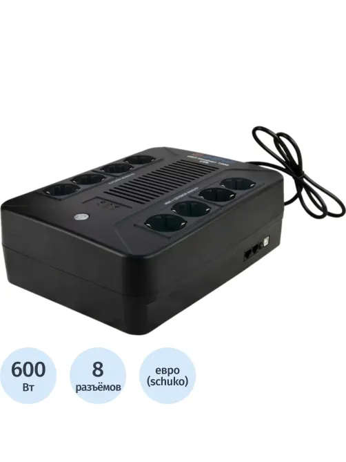 ИБП Энергия Комфорт 1000 USB, лин.-инт., 1000Ва/600Вт, 4+4 EURO(Е0201-1003)