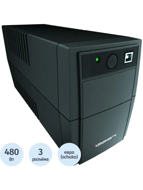 ИБП Ippon Back Basic 850S New Euro 480Вт 850ВА черный (2095135)