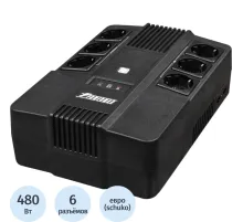 ИБП POWERMAN Brick 800, линейно-интеракт, 800ВА/480Вт, 3+3 EURO, RJ45/RJ11