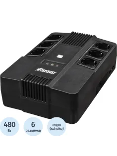 ИБП POWERMAN Brick 800, линейно-интеракт, 800ВА/480Вт, 3+3 EURO, RJ45/RJ11