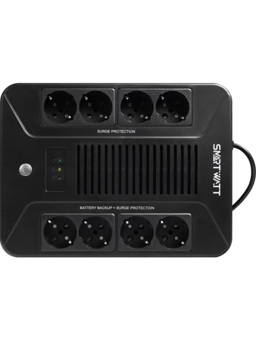 ИБП SMARTWATT UPS SAFE PRO 600, 600ВА/360Вт, LED, 8xEURO