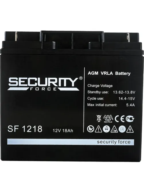 Батарея для ИБП Security Force SF 1218 12В/18, болт М5 (182x76x167мм)