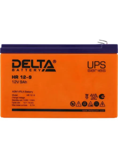 Батарея для ИБП Delta HR 12-9 12В/9, F2 (151x65x94мм)