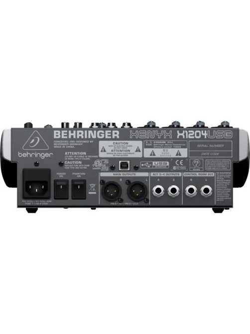 Микшерный пульт Behringer 1204USB, 4 моновхода, 2 стерео, 2 AUX-шины, USB