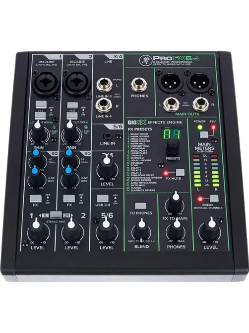 Микшерный пульт Mackie ProFX6v3, 6-канальный, с процессором эффектов