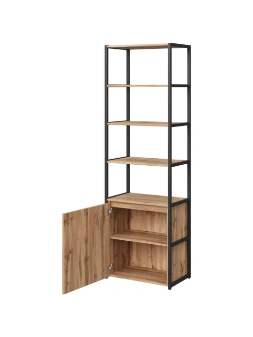 Стеллаж для документов K-Loft  241H026 670х400х2105 дуб натур/черный