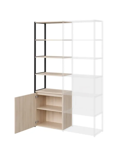 Полустеллаж для документов K-Loft  241H027 645х400х2105 дуб сканд/черный