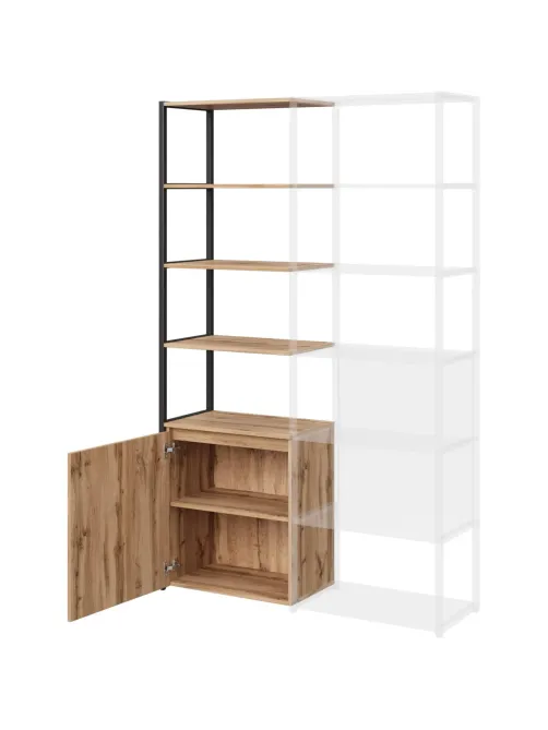 Полустеллаж для документов K-Loft  241H027 645х400х2105 дуб натур/черный