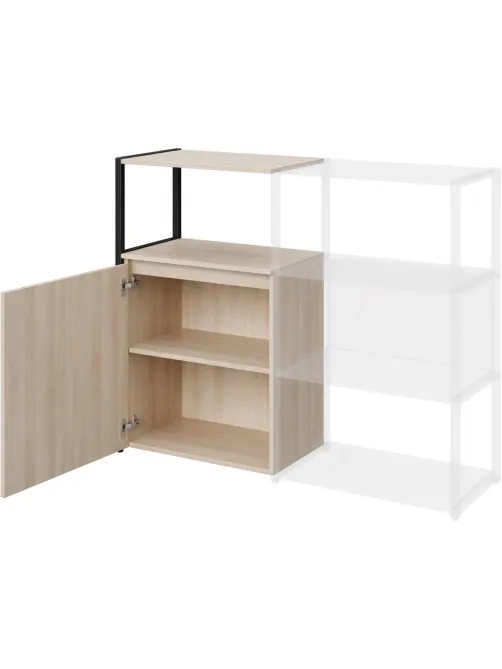 Полустеллаж для документов K-Loft  241H023 645х400х1068 дуб сканд/черный