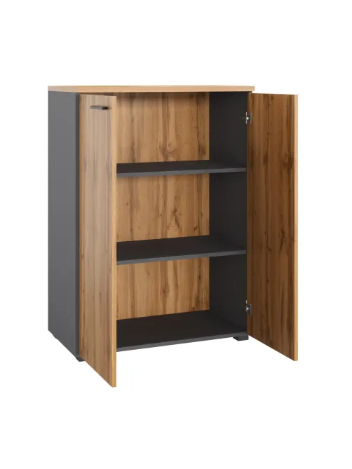 Стеллаж для документов низкий К-Loft 241H011 выс 1080 дуб натур./графит