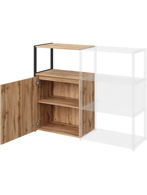 Полустеллаж для документов K-Loft  241H023 645х400х1068 дуб натур/черный