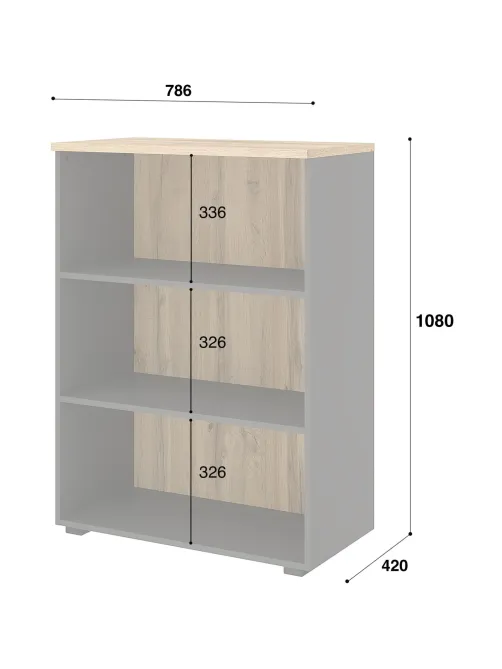 Стеллаж для документов низкий К-Loft 241H011 выс 1080 дуб натур./графит