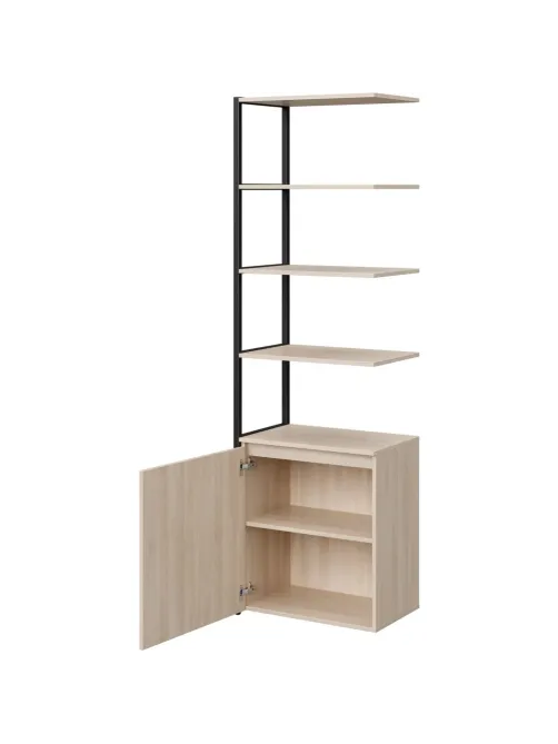 Полустеллаж для документов K-Loft  241H027 645х400х2105 дуб сканд/черный