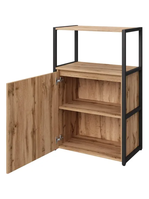 Стеллаж для документов K-Loft  241H022 670х400х1068 дуб натур/черный