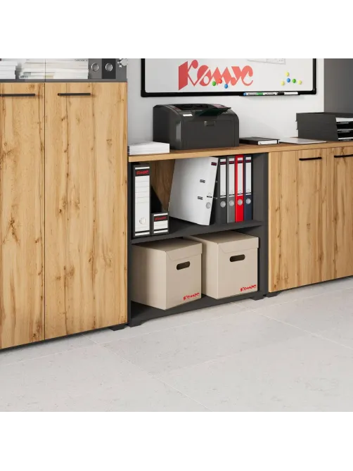 Стеллаж для документов низкий К-Loft 241H004 выс 738 дуб натур./графит