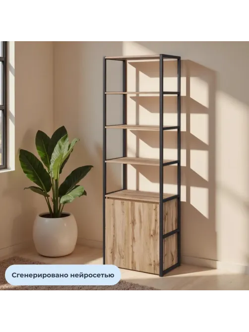 Стеллаж для документов K-Loft  241H026 670х400х2105 дуб натур/черный