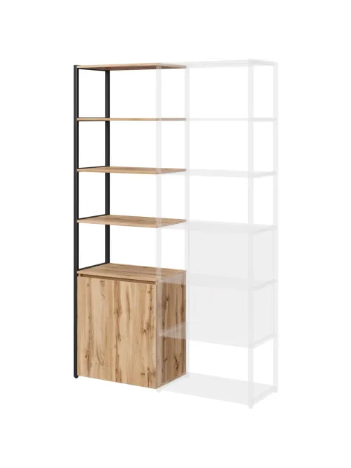 Полустеллаж для документов K-Loft  241H027 645х400х2105 дуб натур/черный