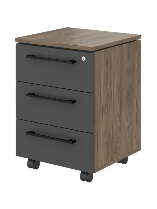 Тумба MORRIS TREND мобильная MMC-3D 465х450х652 Антрацит/Кария Пальмира