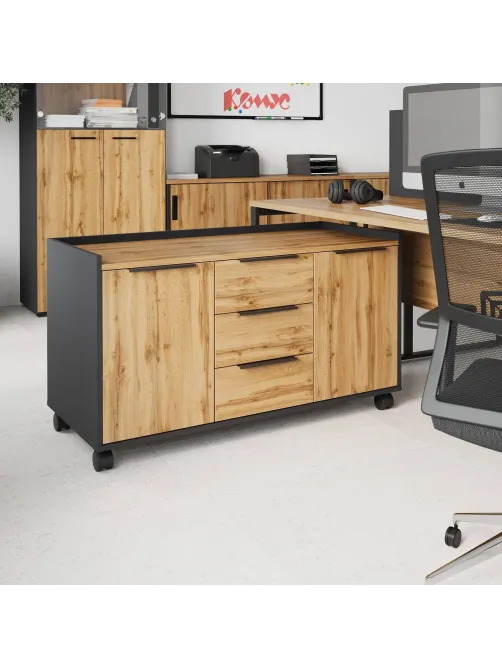 Тумба выкатн. К-Loft Director 241T006 1170x500x635 дуб натуральн/графит
