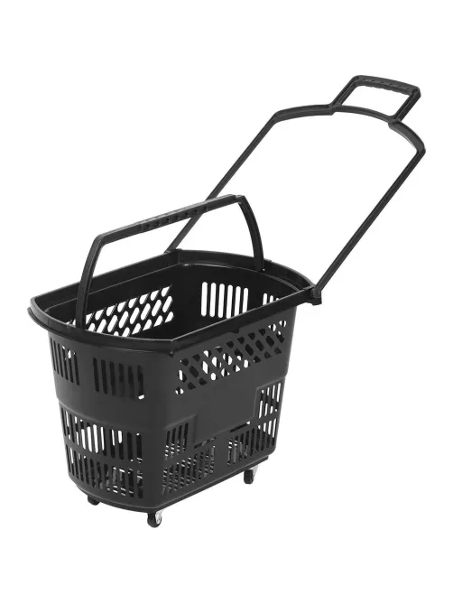 Корзина-тележка REK_Комус Мебель B35C.ECO.BL.BL 35л черная с чер.руч