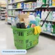 Корзина-тележка REK_Комус Мебель B35C.ECO.GR.BL 35л зелен. с чер.руч