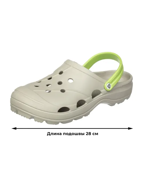 Сабо мужские EVART Ола дымчато-серый/салатовый р.40