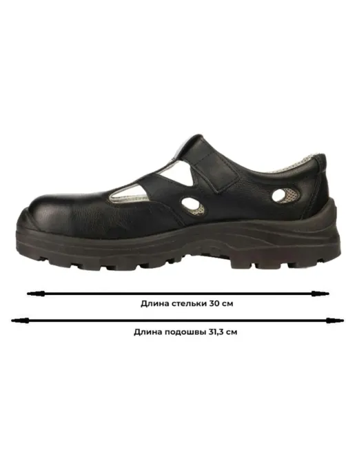 Полуботинки (сандалии)  АЛМИ(арт. 80302-011600) с КП, черные, р.46
