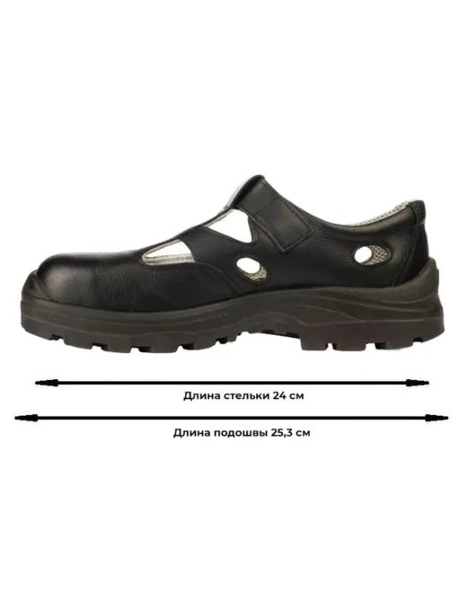Полуботинки (сандалии)  АЛМИ(арт. 80302-011600) с КП, черные, р.38