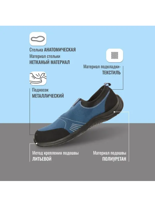Полуботинки (кроссовки) ПУ с МП  (blue black) KD 001 р.36